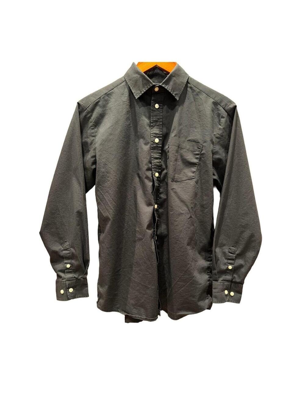 Chaps Black Button Down Dress Shirt Youth Boys Large 14-16  Stretch Formal